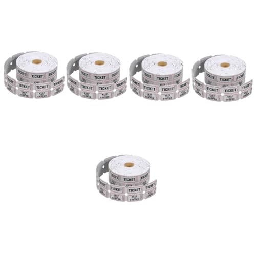 Tofficu 5 Rollen coupon gutscheinheft gutschrine the Ticket verlosen Etikett Eintrittskarten für den Unterricht Lotteriekarten beschichtetes Papier Light Grey von Tofficu
