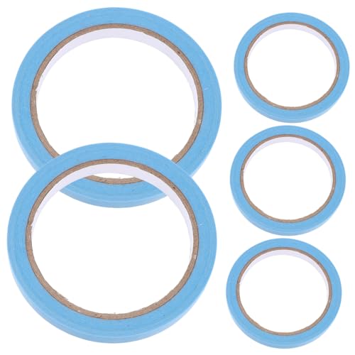 Tofficu 5 Rollen farbiges Band Verpackung Pastell Dekoration Kunst Abdeckband bunt farbiges Malerband farbiges Klebeband Klebebandmaskierung farbiges Packband Bastelbänder Papier Blau von Tofficu