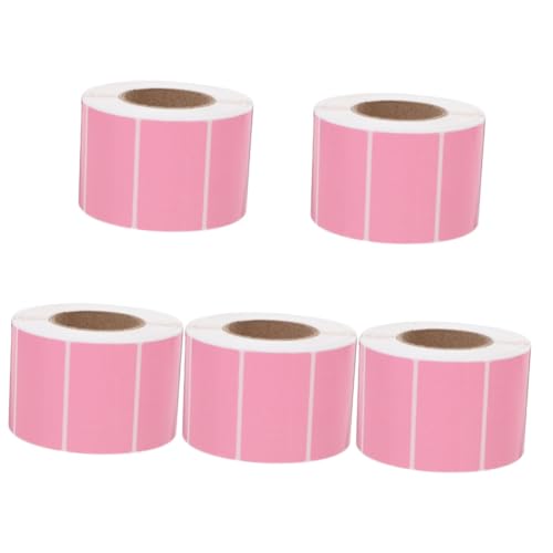 Tofficu 5 Rollen selbstklebende Adressetiketten Kreis Aufkleber Etiketten für Badezimmerflaschen Papier aus preisschild the office sticker selbstklebendes Etikett thermisches Etikett Rosa von Tofficu