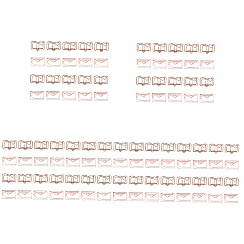 Tofficu 5 Sätze Geformte Büroklammer Papierverschlüsse Büroklammern Klein Befestigungsclips Für Dokumente Büroordner Dateiclips Kleine Heftklammern Rose Gold Rostfreier Stahl 20 Stück * 5 von Tofficu