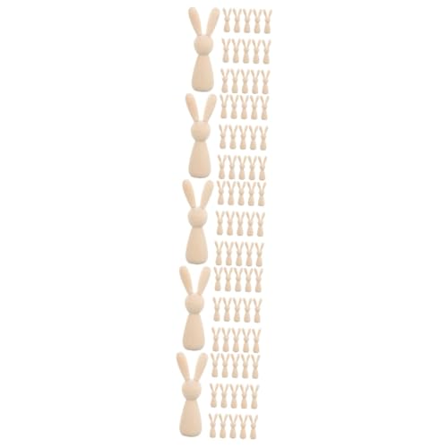 Tofficu 5 Sätze Holzkaninchen Teiliges Unlackierte Dekofiguren Für Diy Projekte Niedliche Miniature Rabbits Für Heimdekoration Und Bastelideen Für Osterfest Und 16 Stück * 5 von Tofficu