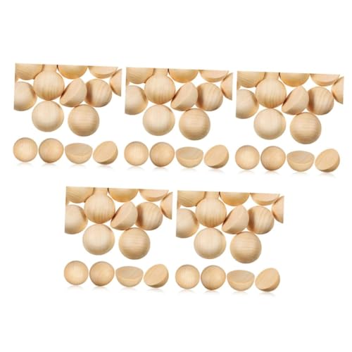 Tofficu 5 Sätze Holzkugeln Basteln Dekorative Kugeln Materialien Lindenholz Halbperlen Runde Holzperlen Holz Halbperlen Projekte Kugel Runde Scheibe Ornament 40 Stück * 5 von Tofficu