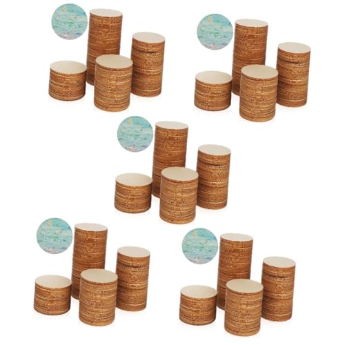 Tofficu 5 Sätze Holzscheibe Malerei Unvollendet Gemacht Kreisförmig Rundes Schild Bastelmaterial Holzrohlinge Holzstücke Holzornament Holz Kreis Holzkreise Holzhandwerk Khaki 200 Stück * 5 von Tofficu