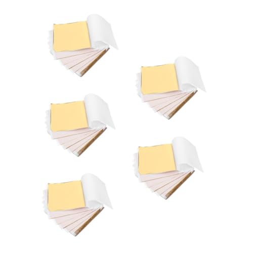 Tofficu 5 Sätze Imitationsgoldfolie Dekorative Flocken Goldpapier Folienkarton Metallisches Gold Seidenpapier Metallischer Karton Künstlerpapier Loses Blattgold 100 Stück * 5 von Tofficu