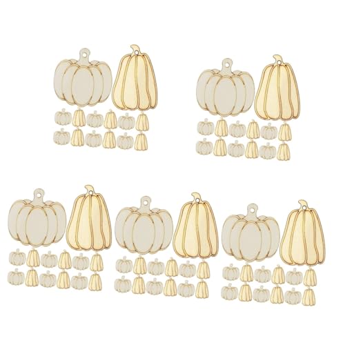 Tofficu 5 Sätze Kürbis-chips Unvollendeter Kürbisausschnitt Plüsch Fälschung Halloween Halloween Assecoires Holzscheiben Für Diy Unfertige Holzscheiben Hölzern 50 Stück * 5 von Tofficu
