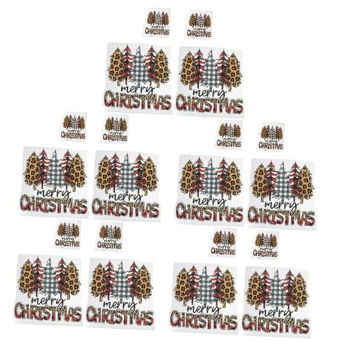 Tofficu 5 Sätze Leopardenmuster Weihnachtsbaum Wärmeübertragung T Shirt Kleidung Gepäck Kissenbezug Hochauflösende Wärmeübertragung Zubehör Weihnachtsstickerei Patch Aufkleber 4 Stück * 5 von Tofficu