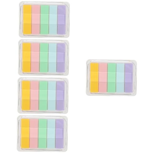 Tofficu 5 Sätze Lesehilfen Selbstklebende Index Tabs Portable Lese Streifen Farbige Haftnotizen für Büro und Studium Beschreibbar Praktische Buch Zubehör für Effektives Markieren von Tofficu