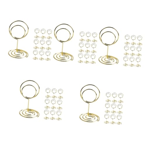 Tofficu 5 Sätze Metall Tischkartenhalter Runde Foto Clips Für Hochzeiten Menüs Und Notizen Stabiler Stand Aus Karbonstahl Dekorative Tischdeko Für Besondere Anlässe 10 Stück * 5 von Tofficu