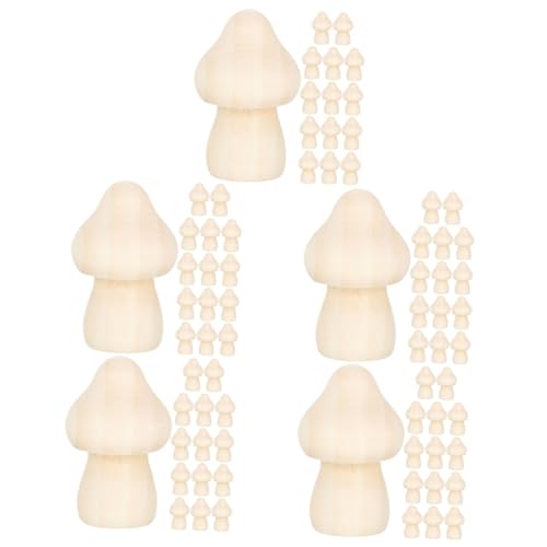 Tofficu 5 Sätze Pilz-ornament Aus Holz Zahlen Szene Party Hütte Holzhandwerk Selber Machen Holzpilz Zum Basteln Mini-pilz-ornamente Holzhandwerksvorräte Hölzern Khaki 15 Stück * 5 von Tofficu