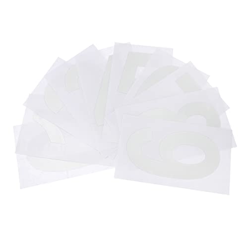Tofficu 5 Sätze Reflektierende Nummernaufkleber Aufkleber mit Hausnummer Mailboxnummern Postfächer außen Aufkleber mit Adressnummern Adressaufkleber für den Briefkasten Vinyl Weiß von Tofficu