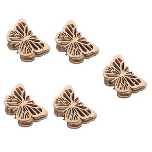 Tofficu 5 Sätze Schmetterlinge Aus Holz Zum Basteln Ausschnitte Dekorationen Bemalen Party Hochzeit Schmetterlingsflügel Dekorativ Klein DIY Garten Cartoon Mini 10 Stück * 5 von Tofficu