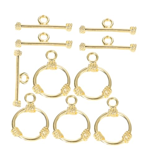Tofficu 5 Sätze Schmuckschnalle Schwerlastschalter Schlüssel Endet Verriegeln Verschlüsse Schnappen Haken Herstellung Knebelverschluss Umschalten Schließe Schwenken Golden Kupfer von Tofficu