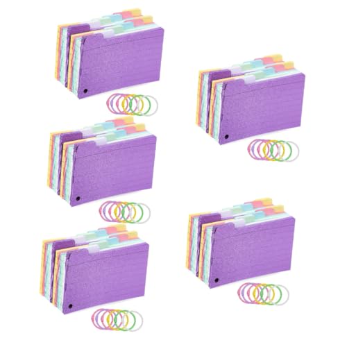 Tofficu 5 Sätze Spule Notizblock Memo-kratzblock Karten Studieren Weiße Karteikarten Schaumstoff-kartenteiler Flash-karte Klingelt Ringe Für Ordner Blinken Beringt Eisen 300 Blätter * 5 von Tofficu