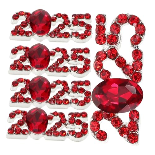 Tofficu 5 Stück 2025 Zubehör Armbinde schmuck selber machen Dekoration Nagel Charms Gel-Nagellack-Kit verschiedene Reize Nägel Manikürezubehör für Frauen kawaii Nagelanhänger Legierung rot von Tofficu