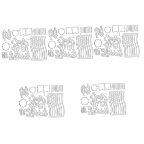Tofficu 5 Stück Der Unabhängigkeitstag stirbt Prägung Zeitschrift Papier Scrapbooking stirbt für die Kartenherstellung Stanzformen für zu Hause Stahl mit hohem Kohlenstoffgehalt Silver von Tofficu
