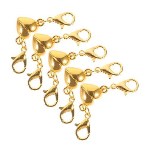 Tofficu 5 Stück Magnetschnallenschmuck Verschlussverbinder Schließe schmuck machen verschlüsse für halsketten Magnetverschluss für Schmuck Kettenverschluss ersetzen Kupferlegierung Golden von Tofficu