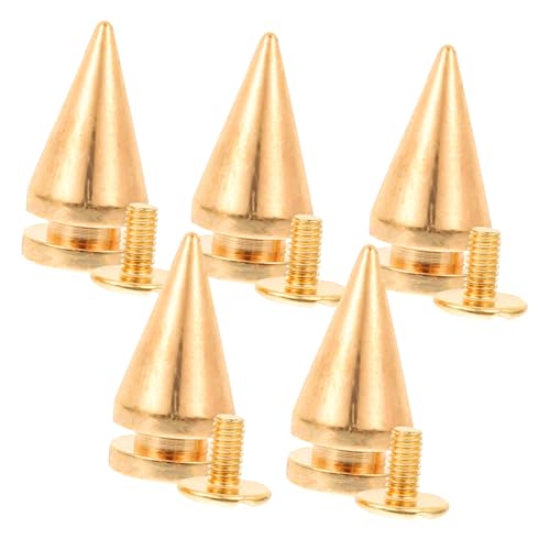 Tofficu 5 Stück Metall Nieten mit Konischer Spitze Langlebige Punk Spikes für Kleidung Schuhe DIY Basteln Geeignet für Jacken Taschen Gürtel und Accessoires von Tofficu
