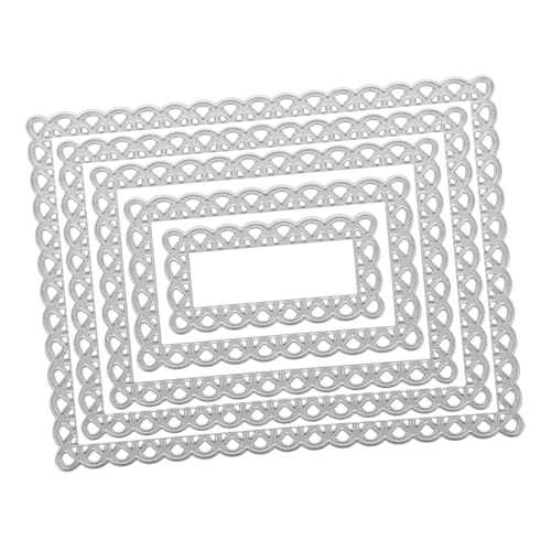 Tofficu 5 Stück Metallstanzformen Mit Rechteckigem Spitzenrahmen: Stanzformen Für Ränder – Schablonen Zur Kartengestaltung – Prägewerkzeug Für Scrapbooking, Diy-basteln von Tofficu