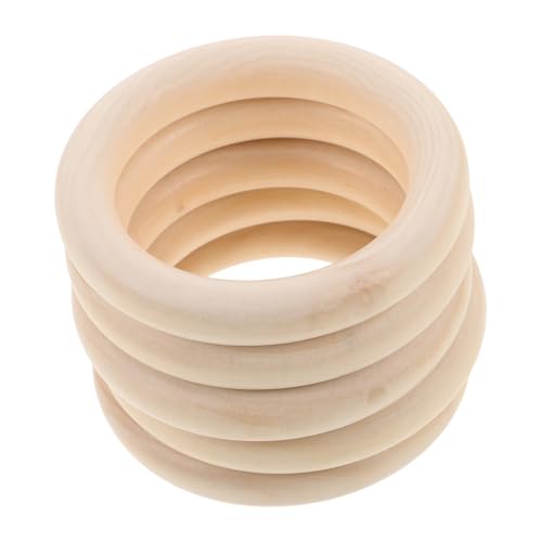 Tofficu 5 Stück Naturholzringe Unlackiert zum Basteln Makramee DIY Schmuck Anhänger Holz Kreise für Handwerk und Dekoration Tofficu 5 Stück Naturholzringe Unlackiert zum Basteln Makramee DIY Schmuck Anhänger Holz Kreise für Handwerk und Dekoration von Tofficu