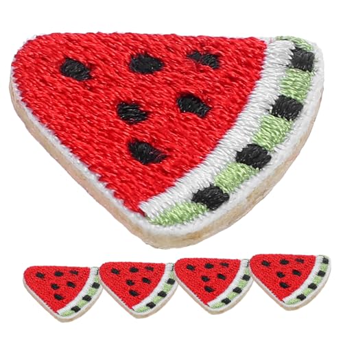 Tofficu 5 Stück Bestickte Wassermelonen-applikation Für Kleidungsaccessoires Exquisites Fruchtdesign Modische Patch-dekorationen von Tofficu