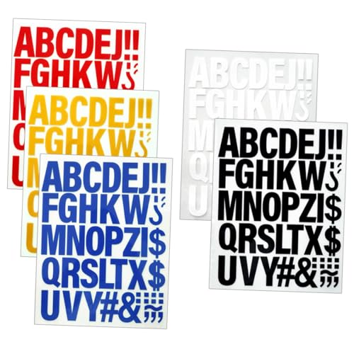 Tofficu 5 Stück Teiliges Bügelbild Buchstaben Patches zum Aufbügeln und Aufnähen Langlebige Hautfreundliche Textilapplikationen in Gelb Weiß Blau Rot Schwarz zur Kleidung Reparatur und von Tofficu