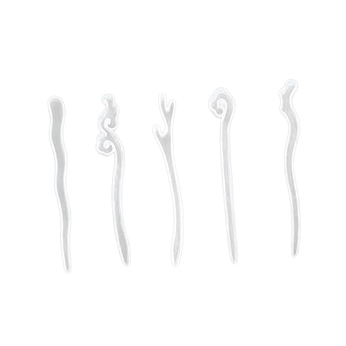 Tofficu 5 Stück Teiliges DIY Silikon Haarspangenform Halbtransparente Gießformen für Schmuckherstellung Flexible und Wiederverwendbare Bastelaccessoires für Kreative Projekte von Tofficu