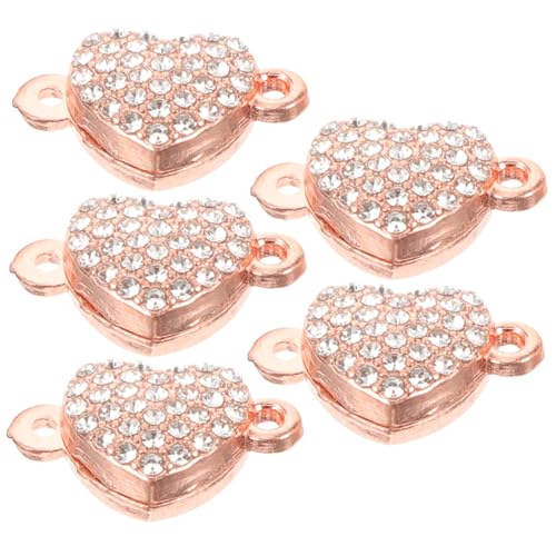 Tofficu 5 Stück Teiliges Herz Magnetverschlüsse aus Metall Langlebige Schmuckverbinder für Halsketten und Armbänder für DIY Schmuckherstellung Robust und Einfach zu Befestigen von Tofficu