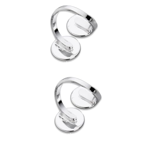 Tofficu 5 Stück Teiliges Verstellbares Ringrohling Edelstahl Kompakter Schmuckhalter für DIY Ringe Basteln Portable Metallring Basen für Individuelle Schmuckherstellung Silberfarbene von Tofficu