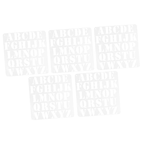 Tofficu 5 Stück Teiliges Wiederverwendbarer Pet Malvorlagen Schablonen mit Alphabet für DIY Zeichnung Stempel Wandgestaltung und Bastelprojekte Robust und Vielseitig für Kreative von Tofficu