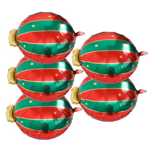 Tofficu 5 Stück Weihnachtsballons Weihnachten Aluminium Urlaub Dekoration weihnachtsdeko weihnachtsfest Haltbare Ballons Festliche Ballons Party-Layout-Ballons Weihnachtsfolienballon von Tofficu