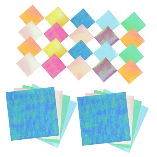 Tofficu 50 Blätter Origami-Papierkranich Origami-Kunstgewebe farbig einzel falten quadratisches Origami-Papier zartes Malpapier DIY liefert buntes Bastelpapier DIY -Papier von Tofficu