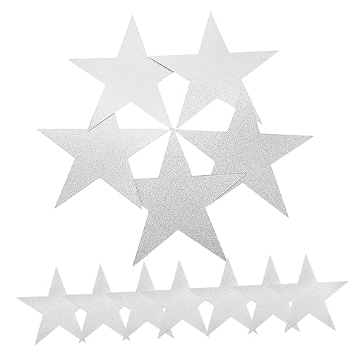 Tofficu 50 Blatt papierschere decoupage room decor for Raumdekoration Klassenzimmerdekor Stern-Papierausschnitte Quilling DIY-Dekore für Sammelalben Tapetenausschnitte Bastelpapier Silver von Tofficu