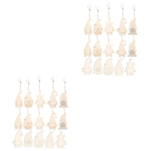 Tofficu 50 Sätze Anhänger Zum Aufhängen Von Diy-weihnachtsbaumdekorationen Weihnachtsbaum Hängende Dekoration Weihnachtsscheibe Christbaumschmuck Mini-ornament Christbaumkugeln Tür Holz von Tofficu