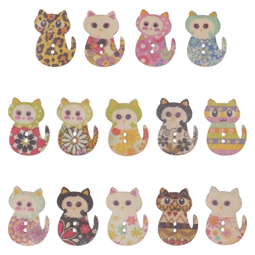 Tofficu 50 Stück 2 Druckknöpfe für Baby-Puppen, Scrapbooking, Verzierungen, Tierknöpfe, Retro-Dekor, Holz, Katzenformen, Cartoon-Knöpfe, Dekoration, manuelle Puppe, Puppe, Holz Tofficu 50 Stück 2 Druckknöpfe für Baby-Puppen, Scrapbooking, Verzierungen, Tierknöpfe, Retro-Dekor, Holz, Katzenformen, Cartoon-Knöpfe, Dekoration, manuelle Puppe, Puppe, Holz von Tofficu