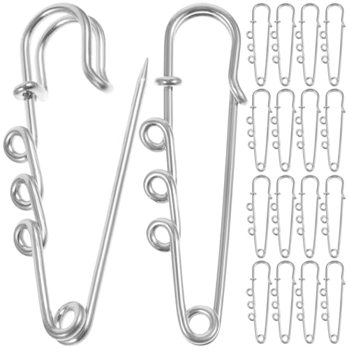 Tofficu 50er-Pack Robuste Sicherheitsnadeln, 3-Loch-Metallbrosche, Kiltverschlüsse Für DIY Schmuck, Decken, Röcke, Nähen, Strickhandwerk Dekoration von Tofficu