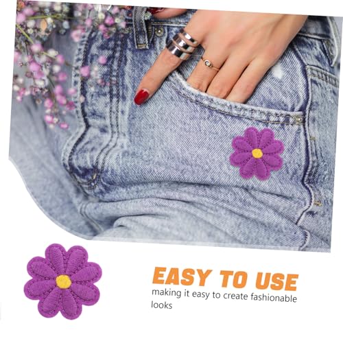 Tofficu 50 Stück Aufnäher zum Aufbügeln Bestickte Stoffapplikationen in Hitzebeständige DIY Patches für Kleidung Jeans Hüte und Rucksäcke Dekorative Nähzubehör von Tofficu