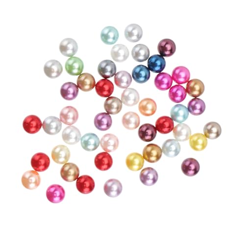 Tofficu 50 Stück Bunte Abs Kunststoffperlen DIY Schmuckzubehör Bastelmaterial Farbenfrohe Handwerkliche Perlen für Armbänder Anhänger und Dekoration von Tofficu