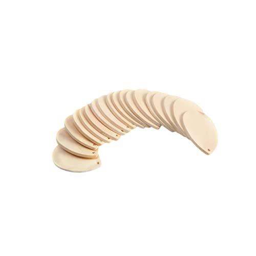 Tofficu 50 Stück Dicke Tropfenförmige Holzohrring Anhänger Holzchips DIY Schmuckzubehör Damen Ohrhänger Bastelset Wasserfest Robust für Frauen Mädchen von Tofficu