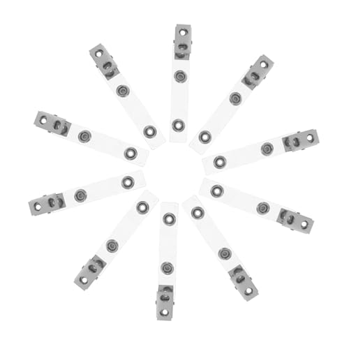 Tofficu 50 Stück Doppel Loch Metall Id Clips mit Transparenten PVC Bändern für Ausweis und Namensschilder für Bürobedarf und Organisation von Tofficu