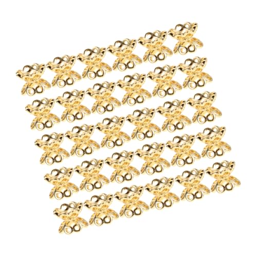 Tofficu 50 Stück Doppelseitige Metall Perlenkappen mit Hohlem Blumen Design Spacer Caps für DIY Armbänder Schmuckherstellung Dekorative Endkappen für Vielseitige Bastelprojekte von Tofficu