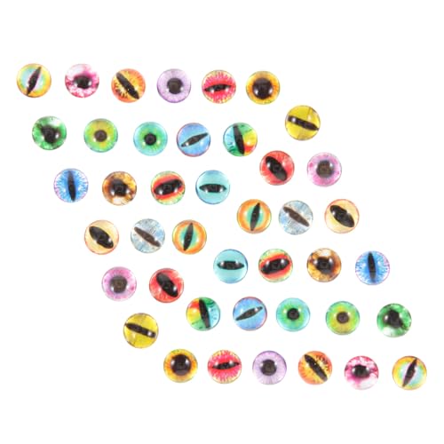 Tofficu 50 Stück Glas Fake Eyeballs Rund Halbkuppel Form DIY Puppenaugen für Basteln Tieraugen Fantasy Requisiten Halloween Dekoration von Tofficu