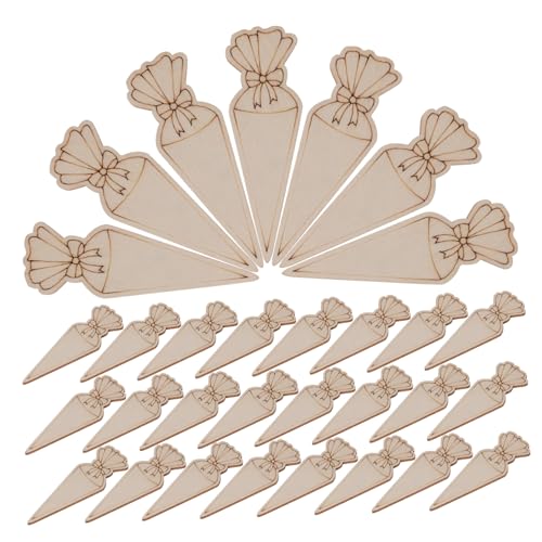 Tofficu 50 Stück Graffiti-Holzspäne farbig Basteln Erwachsene leer Scheiben hochzeitsdekoration holzdekor Osterdekoration Holzhandwerk für DIY abstraktes Holzornament hölzern Beige von Tofficu