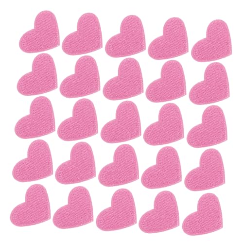 Tofficu 50 Stück Herzförmige Stickerei Patches zum Aufbügeln oder Aufnähen Dekorative Nähapplikationen für Kleidung Schuhe Jacken Rucksäcke und Accessoires DIY Reparatur und Verzierung von Tofficu