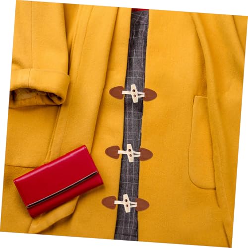 Tofficu 50 Stück Holzknöpfe mit Doppelöhrchen Natürliche Olivenform zum Annähen für Pullover und Mäntel Langlebige DIY Bekleidungsaccessoires Vielseitig Einsetzbar für Herren und Damen von Tofficu