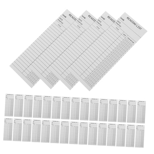 Tofficu 50 Stück Listen-bibliothekskarten: Lesepapier-buch-tracker-karten Für Die Schule – Schreiblisten-lesezeichen Für Lesebegeisterte, Ohne Loch von Tofficu