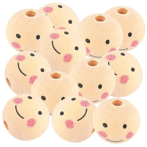 Tofficu 50 Stück Natürliche Holzperlen mit Smile Gesicht Lose Holzkugeln für DIY Schmuckherstellung Armbänder Halsketten und Bastelprojekte Braune Perlen zum Auffädeln Tofficu 50 Stück Natürliche Holzperlen mit Smile Gesicht Lose Holzkugeln für DIY Schmuckherstellung Armbänder Halsketten und Bastelprojekte Braune Perlen zum Auffädeln von Tofficu