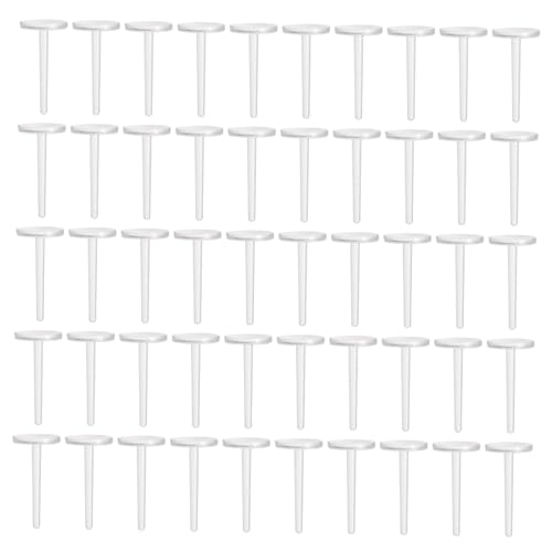 Tofficu 50 Stück Ohrringstecker Transparentem Hypoallergenem Kunststoff mit Flachem Boden Bruchfest und Hautfreundlich für DIY Schmuckherstellung und Allergiker von Tofficu