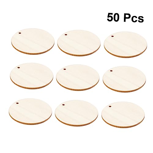 Tofficu 50 Stück Runde Holzscheiben mit Loch DIY Holzstücke für Bastelprojekte Hochzeits und Weihnachtsdekoration für Taggestaltungen und Heimdeko Tofficu 50 Stück Runde Holzscheiben mit Loch DIY Holzstücke für Bastelprojekte Hochzeits und Weihnachtsdekoration für Taggestaltungen und Heimdeko von Tofficu