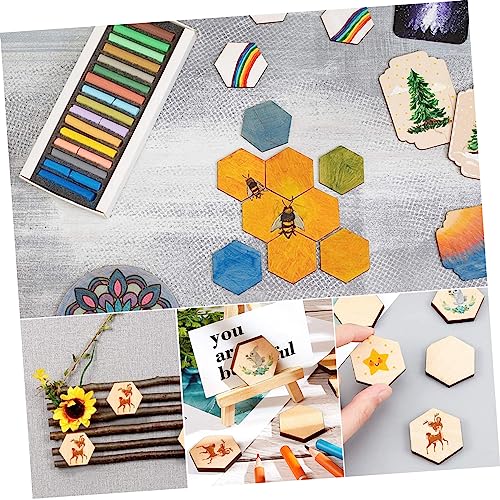 Tofficu 50 Stück Sechseckige Buchenholzplatten Holzstücke zum Basteln Glatte Holzformen Diy Dekorationen für Hochzeit Geburtstag Weihnachten von Tofficu