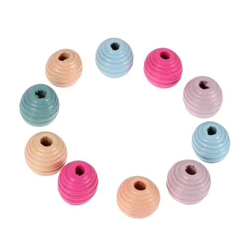 Tofficu 50 Stück Teiliges Bunte Holzperlen mit Schraubgewinde Runde Bastelperlen für DIY Schmuckherstellung Armband Zubehör Handliche Kreative Bastelmaterialien Tofficu 50 Stück Teiliges Bunte Holzperlen mit Schraubgewinde Runde Bastelperlen für DIY Schmuckherstellung Armband Zubehör Handliche Kreative Bastelmaterialien von Tofficu
